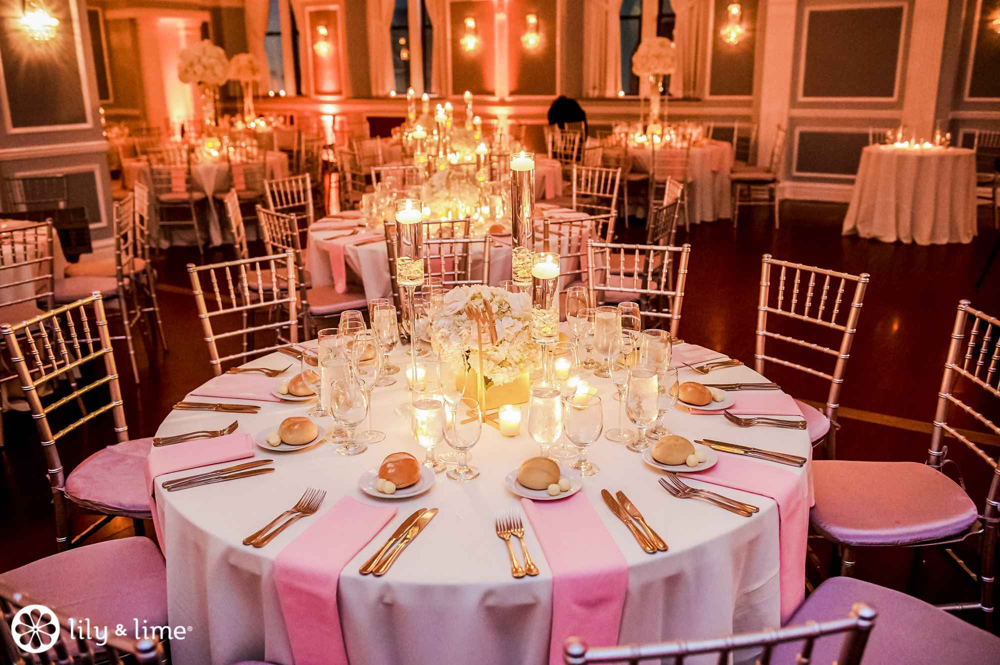 candles for reception tables