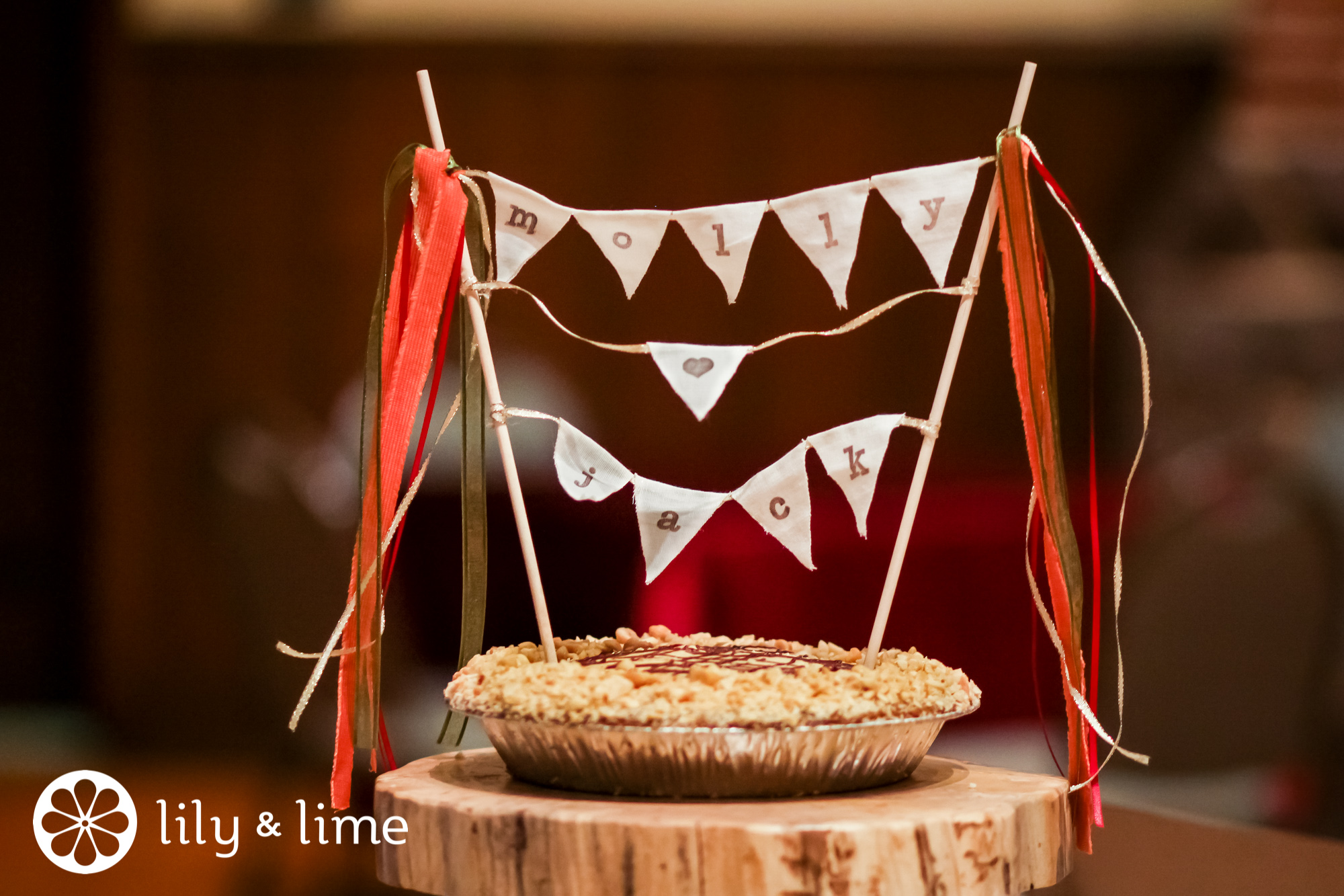 wedding pie cake topper